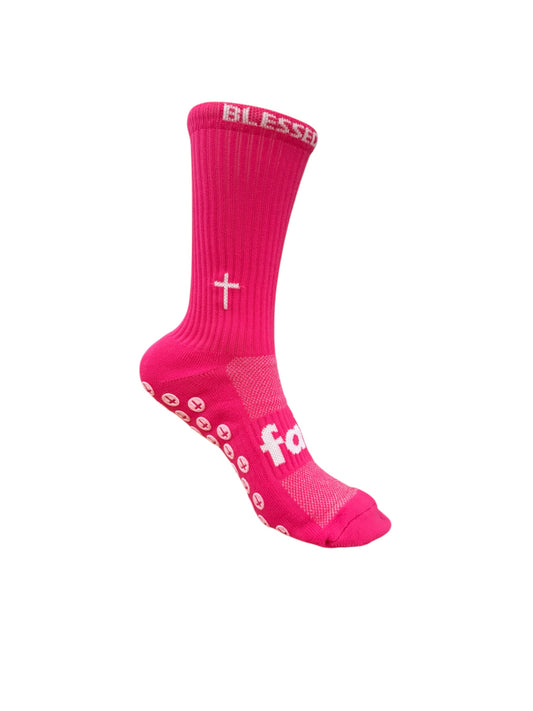 BLESSED2BALL PERFORMANCE GRIP SOCKS PINK