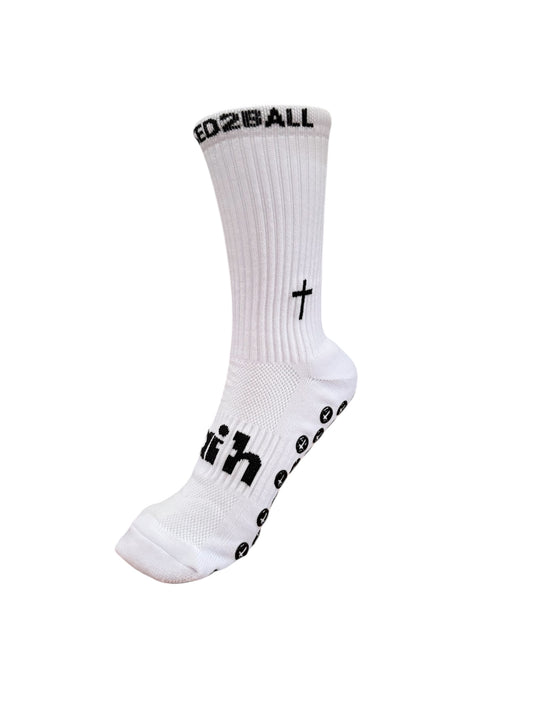BLESSED2BALL PERFORMANCE GRIP SOCKS WHITE